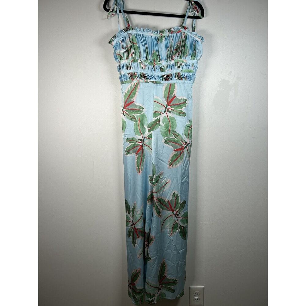 NWT Anthropologie Hutch Ruched Jumpsuit Size 0 Tropical Beach Boho Wide Leg $198 - Picture 5 of 14